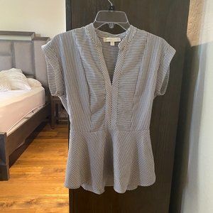 Womens Monteau Los Angeles striped short sleeved blouse Size M